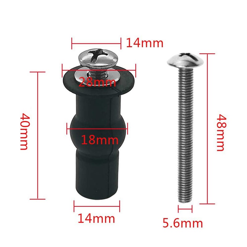 BornFeel Toilet Seat Hinge Bolt Screws 4 Pack Toilet Seat Top Fixing Part Expanding Rubber Bolts with Metal Washers - Image 3